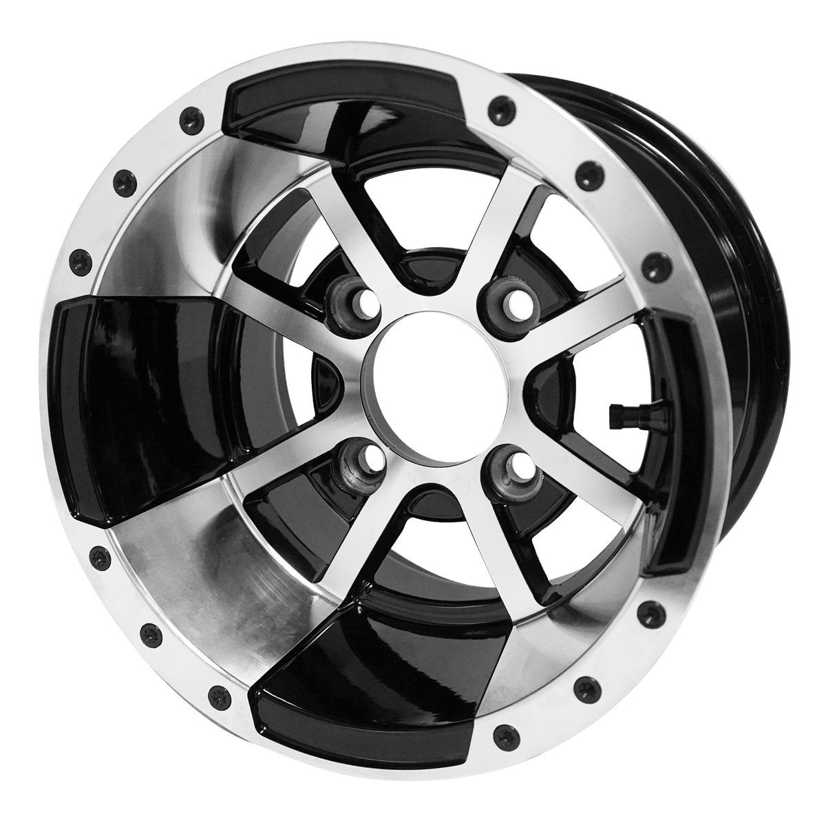 STEELENG 10-inch Storm Trooper Machined/Black, Mounted Set of 4, part WH1015