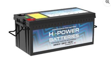 48V 250Ah Hi-Power lithium golf cart battery side view