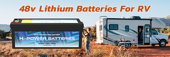 48V 200Ah Hi-Power lithium golf cart battery angle view