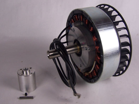 Motenergy ME1603 PM generator 24–48 VAC micro-hydro electric motor — front view