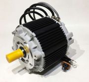 Motenergy ME1718 PMAC motor photo—6 kW S1, 24–60 VDC, 92% efficient, sine-cosine sensor; compact EV conversion motor for karts, bikes, and light industry.